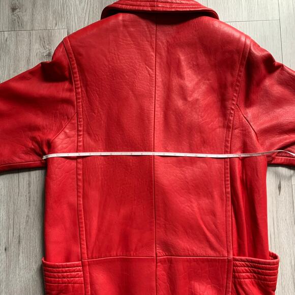Vintage Red Leather Jacket Size S - Picture 5 of 6